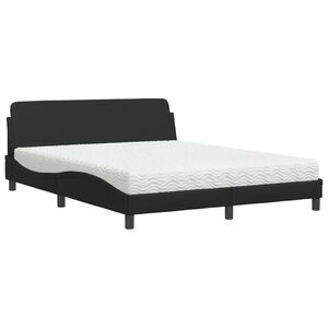 vidaXL Bett mit Matratze "Dover" Schwarz 160x200 cm Kunstleder
