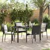 vidaXL Garten Essgruppe mit Kissen 5 pcs Schwarz Poly-Rattan
