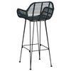 vidaXL Barstuhl 2 pcs Schwarz 55 x 52 x 105 cm Rattan und Eisen
