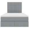 vidaXL Bett mit Stauraum und LED Hellgrau 120 x 200 cm Polyester