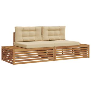 vidaXL Outdoor-Sofagarnitur Natur und Beige 203,5 x 83 x 73 cm