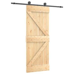 vidaXL Schiebet&uuml;r 85 x 210 cm Massivkiefer (Unbehandelt)