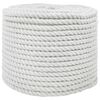 vidaXL Baumwollseil 12 mm 250 m Wei&szlig; 100% Baumwolle