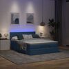 vidaXL Ottomane Bett mit Matratze & LEDs Blau 140x190 cm Stoff