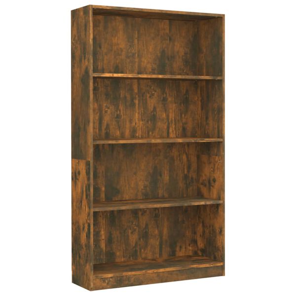 vidaXL B&uuml;cherregal 4 F&auml;cher R&auml;uchereiche 80x24x142 cm Holzwerkstoff