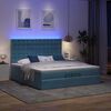 vidaXL Ottoman-Bett mit Matratzen & LED Dunkelblau 200x200 cm Samt