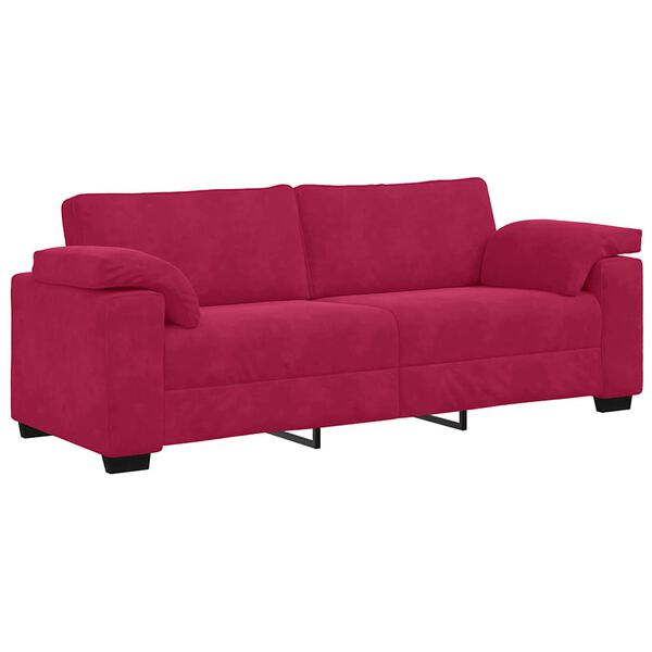 vidaXL 3-Sitzer-Sofa Weinrot 220x77x82 cm Samt