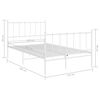 vidaXL Bett Wei&szlig; Metall 120x200 cm