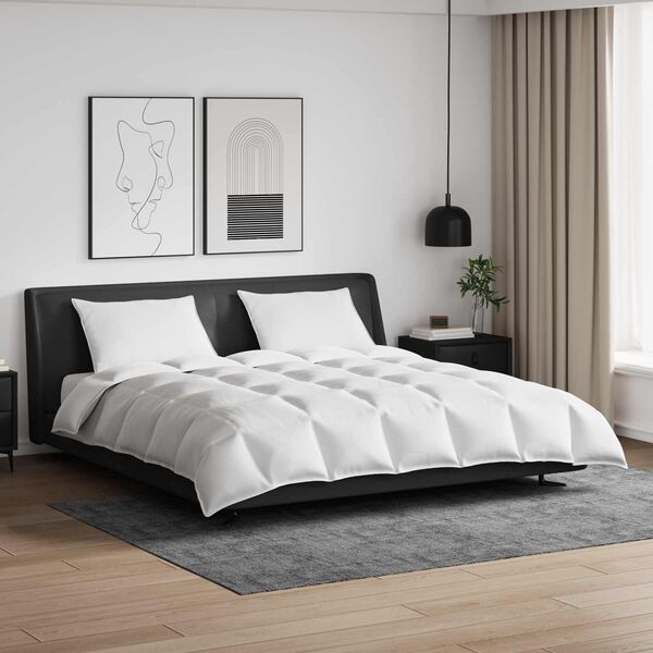 vidaXL Bettdecken Set mit Kissen 3 pcs Wei&szlig; Daunenfeder