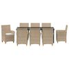 vidaXL Garten Essgruppe 9 pcs Beige Poly-Rattan