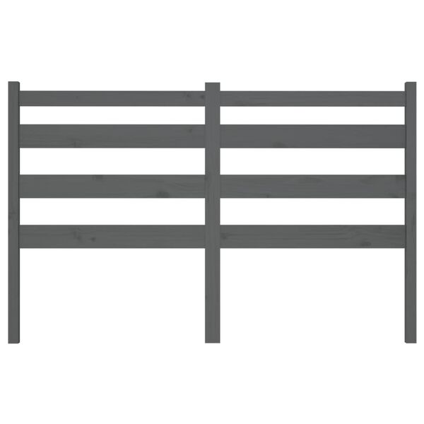 vidaXL Kopfteil Grau 146x4x100 cm Massivholz Kiefer