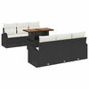 vidaXL Garten-Sofa-Set 7 Stk. Schwarz Poly Rattan