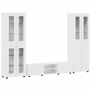 vidaXL TV-Schrankset mit T&uuml;r FLORIN 3 pcs Hochglanz Wei&szlig; Holzwerkstoff
