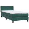 vidaXL Boxspringbett mit Matratze Dunkelgrün 100x210 cm Samt