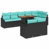 vidaXL Gartensofa-set 9 stk. 8-Sitzanzahl Schwarz und T&uuml;rkis