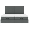 vidaXL Ottoman-Bett mit Matratzen & LEDs Dunkelgrau 180x200 cm Stoff