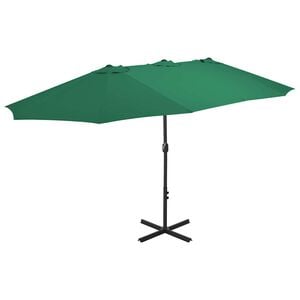 vidaXL Sonnenschirm mit Aluminium-Mast 460x270 cm Gr&uuml;n