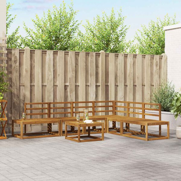 vidaXL Sofa Set 7 St&uuml;ck Natur Massivholz Akazie