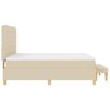 vidaXL Boxspringbett mit Matratze Creme 180 x 200 cm Stoff