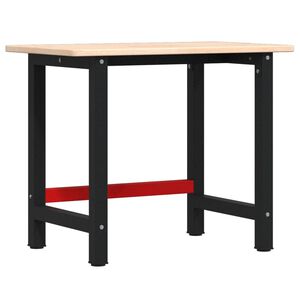 vidaXL Werkbank 100x60x81,5 cm Massivholz Eiche Rechteckig