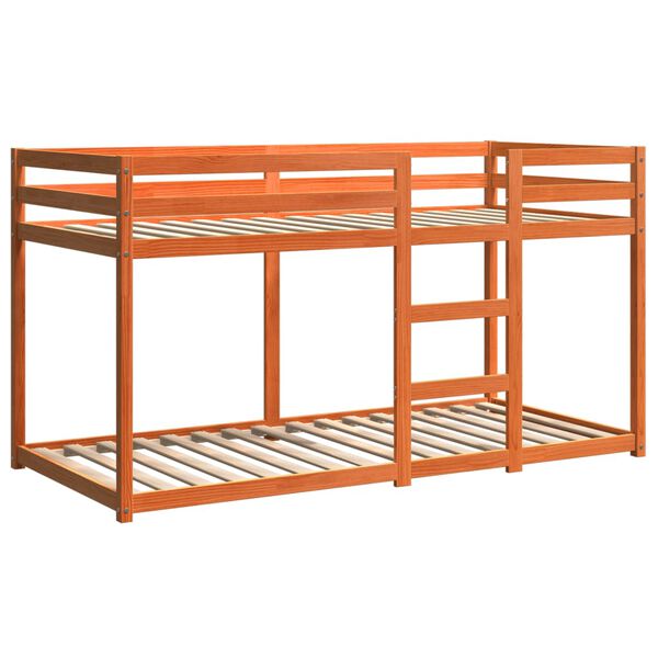 vidaXL Etagenbett Wachsbraun 75x190 cm Massivholz Kiefer