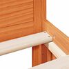 vidaXL Massivholzbett ohne Matratze mit Kopfteil Wachsbraun 135x190 cm