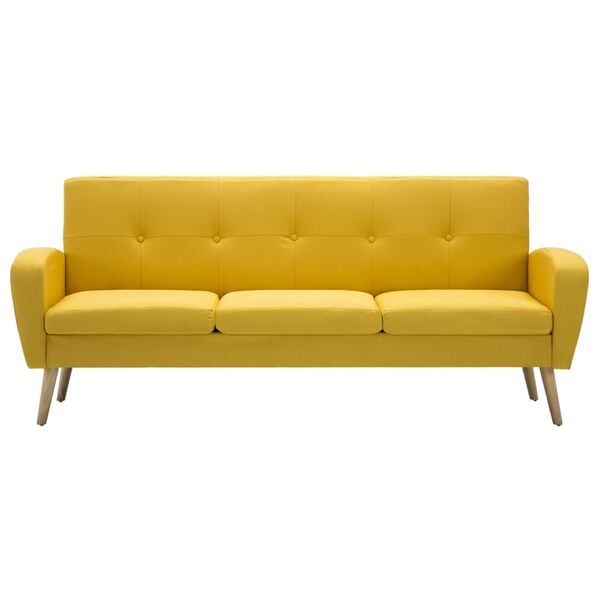 vidaXL Sofa 3-Sitzer Stoff Gelb