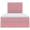 vidaXL Bett mit Stauraum und LED mit Matratze Rosa 120 x 200 cm Samt