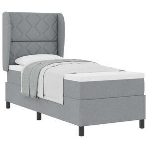 vidaXL Boxspringbett mit Kopfteil Hellgrau 80 x 200 cm Stoff