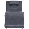 vidaXL Massage Chaiselongue mit Kissen Grau Wildleder-Optik