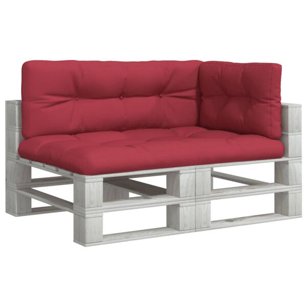 vidaXL Palettenkissen 3-tlg. Weinrot Stoff