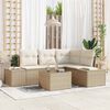 vidaXL Gartensofa-set mit Speicher Beige und Creme Poly-Rattan