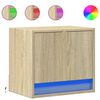 vidaXL Wand-Nachttisch mit LED-Leuchten Sonoma-Eiche