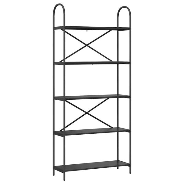 vidaXL B&uuml;cherregal Schwarz Eichen-Optik 80 x 30 x 183 cm Holzwerkstoff