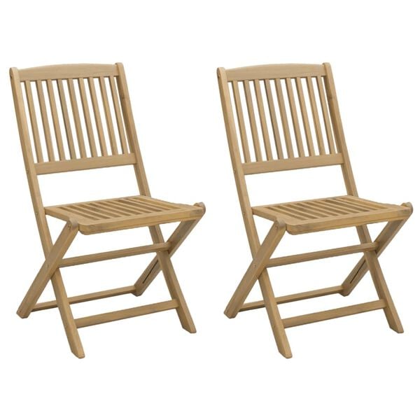 vidaXL Gartenst&uuml;hle 2 Stk. Klappbar 44x50x88 cm Massivholz Akazie
