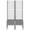 vidaXL Pflanzk&uuml;bel mit Rankgitter Hellgrau 80x40x142 cm PP