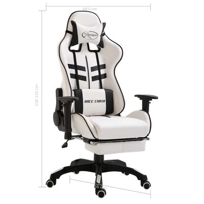 vidaXL Gaming-Stuhl mit Fußstütze Schwarz Kunstleder