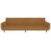 vidaXL Schlafsofa 2-Sitzer mit 2 Kissen Braun Samt