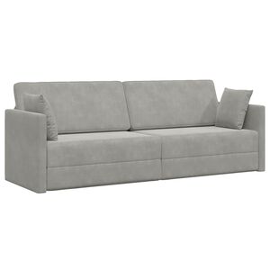 vidaXL Boden-Sofa-Bett Hellgrau 213 x 70 x 77 cm Samt