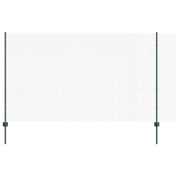 vidaXL Zaun mit Pfosten Grün 1,4 x 50 m Stahl und PVC