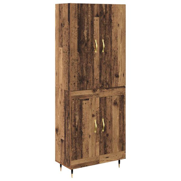 vidaXL Highboard Wandmontiert Altholz 69,5 x 34 x 180 cm Holzwerkstoff