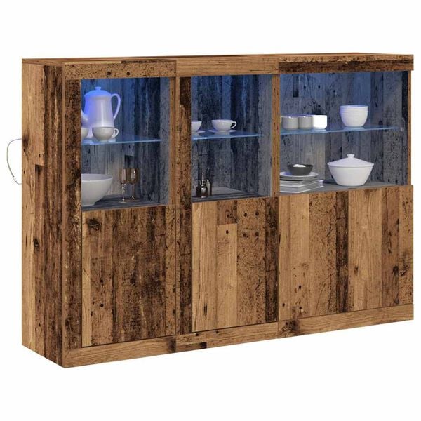 vidaXL LED-Sideboard Altholz 142,5 x 37 x 100 cm Holzwerkstoff