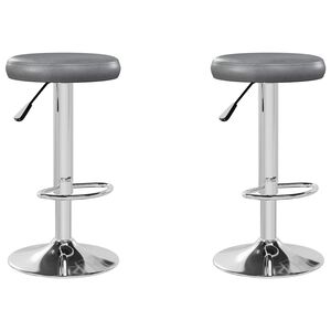 vidaXL Barhocker 2 Stk. Grau Kunstleder