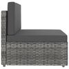 vidaXL Modulares Mittelsofa Poly Rattan Grau
