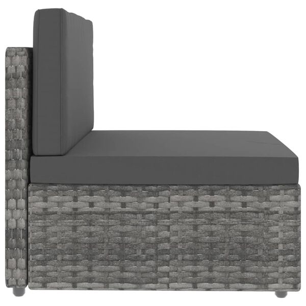 vidaXL Modulares Mittelsofa Poly Rattan Grau