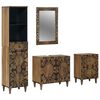 vidaXL Badezimmerm&ouml;bel-Set mit Schubladen 4 pcs Braun Massivholz Mango