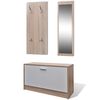 Garderoben Flur 3-in-1 Schuhschrank Schuhkipper Spiegel