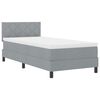 vidaXL Boxspringbett mit Matratze Hellgrau 90 x 200 cm Stoff