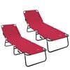 vidaXL Klappbare Sonnenliege 2 stk. Polyester Rot