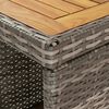 vidaXL 3-tlg. Gartenbar-Set mit Kissen Grau Poly Rattan
